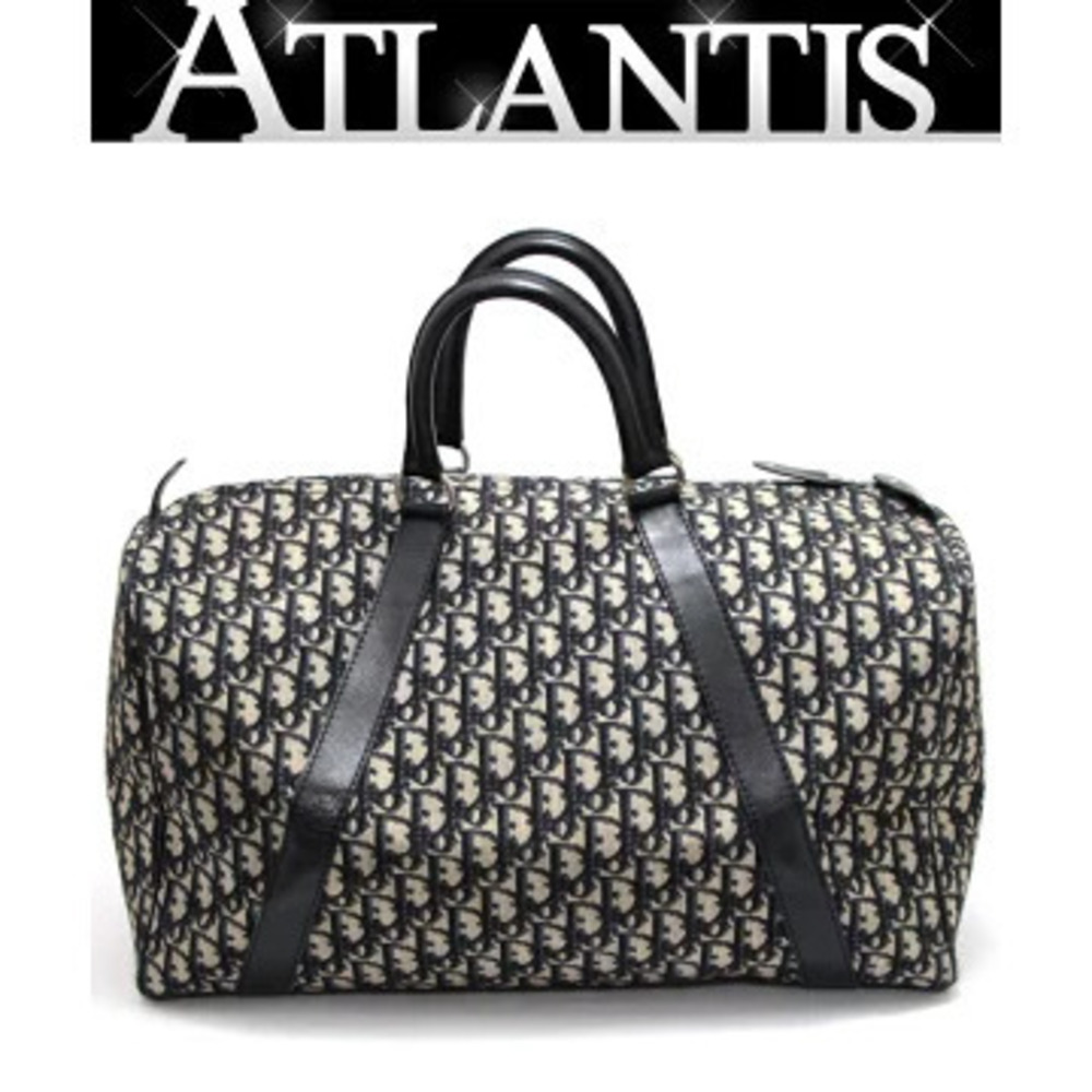 Christian Dior Trotter Boston Bag Jacquard Navy Blue - Picture 1 of 6
